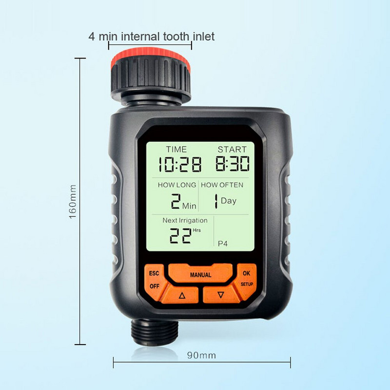 Intelligens automata öntöző vezérlő Balkon család vízidőzítő Automata csepegtető öntözőrendszer vezérlő LCD kijelző