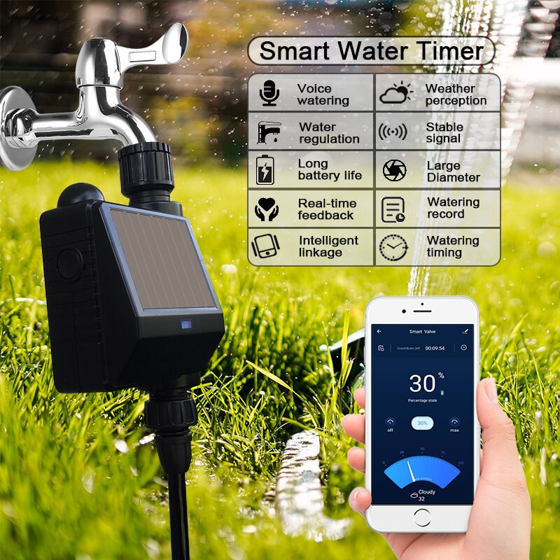 ZIGBEE Smart Garden öntözési időzítő WIFI csepegtető öntözőrendszer golyósszelep állítható áramlási sebesség vízszabályozó DN20 DN15