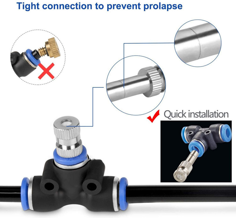 50 buc/cutie Duză de blocare rapidă cu alunecare Duze de aburire Răcire de grădină Aspersor pentru irigare Umidificare Udare Pulverizator pentru amenajare a teritoriului