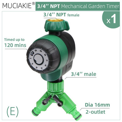 Skoningai JAV 3/4 colio NPT mechaninis laistymo laikmatis 120 minučių sistemos sodo rankinis valdiklis lašelinio laistymo šiltnamis