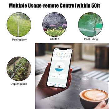 Smart Alexa Χρονοδιακόπτης ποτίσματος Bluetooth Ηλεκτρονικός αυτόματος ελεγκτής ποτίσματος κήπου Λειτουργεί με μπαταρία