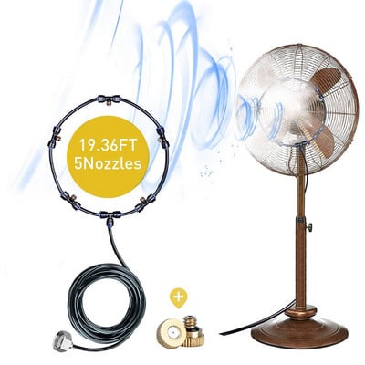 Hordozható köd ventilátor gyűrű készlet vízpermetező köd köd gép ventilátor gyűrű hűtőrendszer kültéri terasz kerti üvegház hűtéséhez