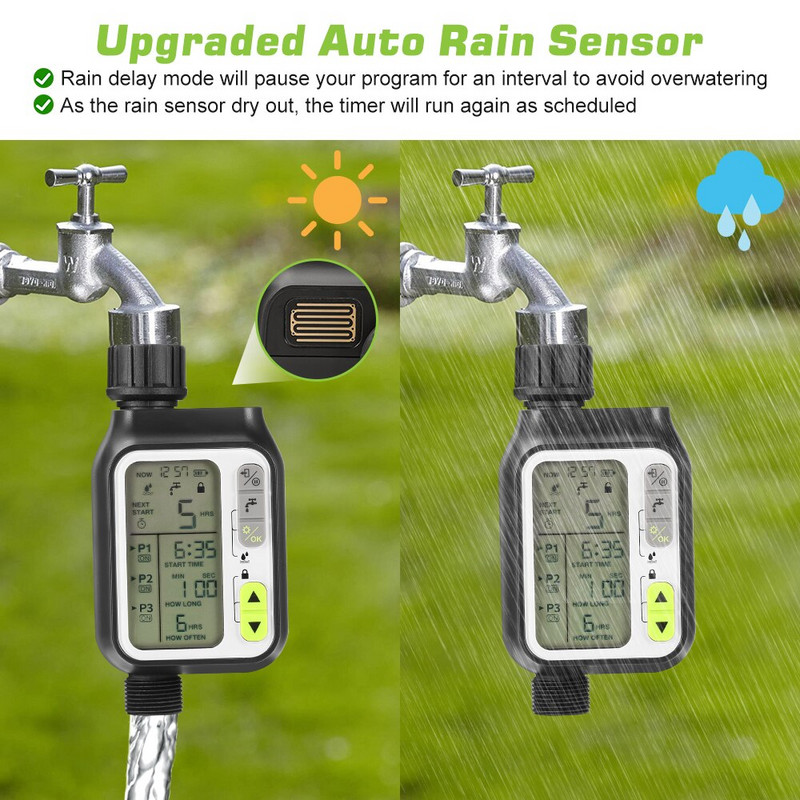 Regulator electronic de irigare Temporizator automat de irigare Controler pentru aspersoare rezistent la apă Dispozitiv de irigare pentru udarea grădinii