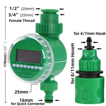 Αυτόματη έξυπνη ηλεκτρονική οθόνη LCD Home Ball Valve Χρονοδιακόπτης ποτίσματος Χρονοδιακόπτης νερού κήπου Σύστημα ελεγκτή άρδευσης