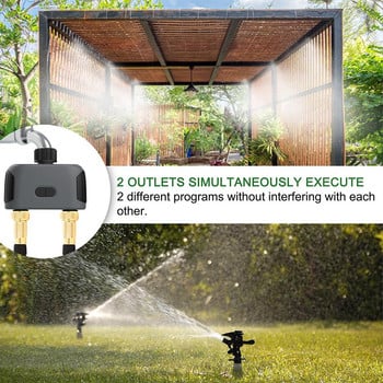 Tuya συμβατό με Bluetooth, συμβατό με WiFi, 2-Way Intelligent Water Timers Αυτόματος ελεγκτής ποτίσματος Έξυπνοι ψεκαστήρες κήπου