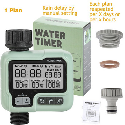 Sistem automat de control cu temporizator de udare, impermeabil pentru irigare, cu senzor de ploaie