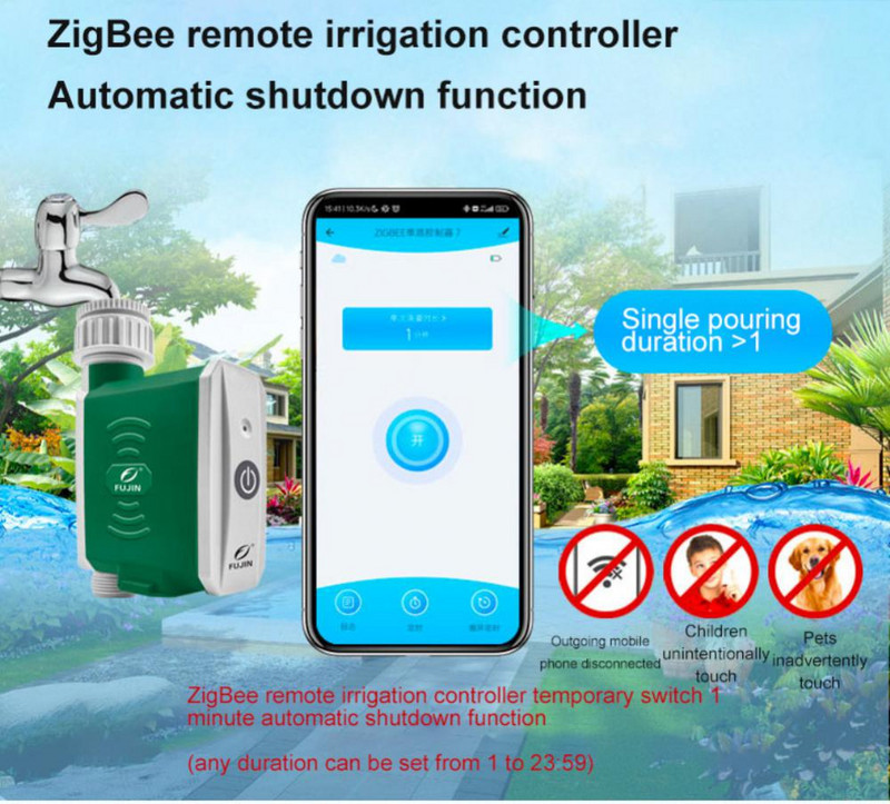 Tuya Zigbee išmanusis sodo laistymo laikmatis Išmanusis purkštuvas lašelinio laistymo sistema Integruotas vandens srauto registratorius vandens valdiklis