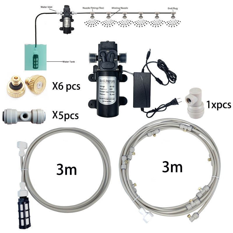 5L/min DC 12V 60W automata kapcsoló mikromembrános vízszivattyú nagynyomású ködpermet