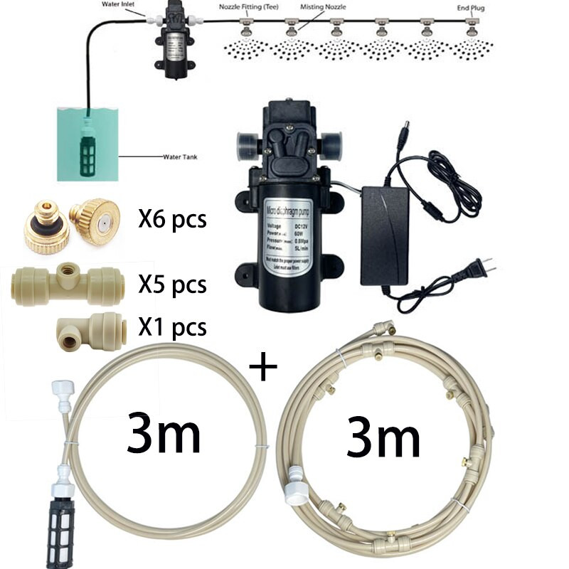 5L/min DC 12V 60W automata kapcsoló mikromembrános vízszivattyú nagynyomású ködpermet