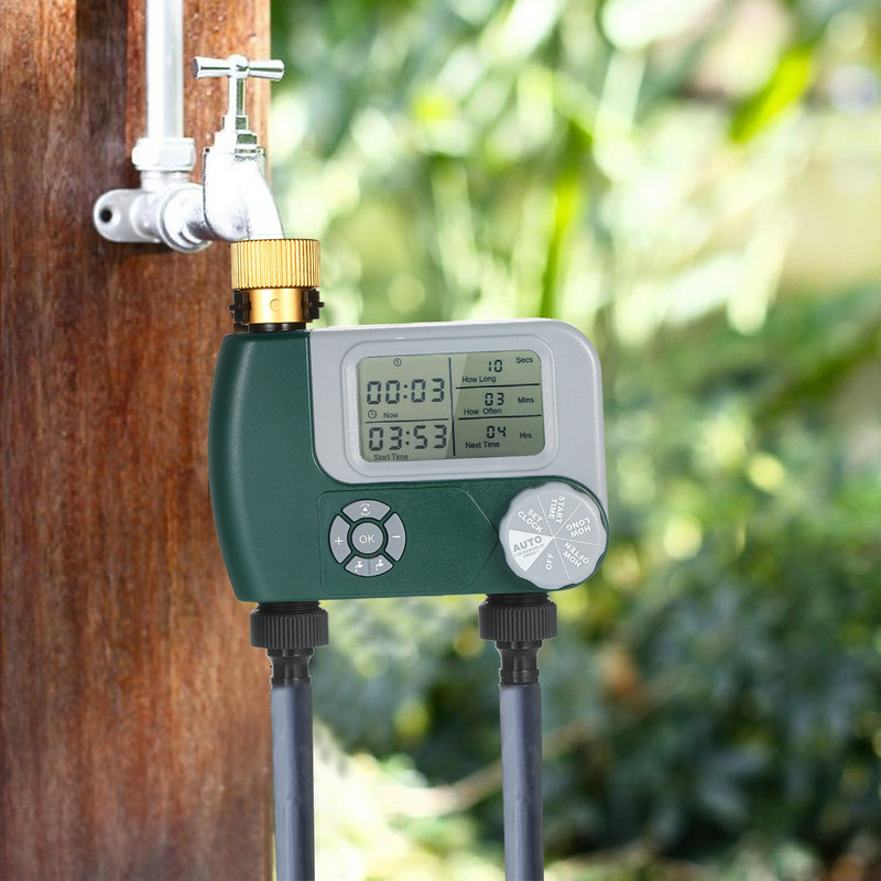 Temporizator de robinet cu furtun digital programabil, acționat cu baterie, sistem automat de udare prin stropire, controler de irigare cu 1/2 ieșire