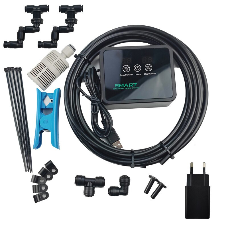 Intelligens Reptile Fogger Terrárium Párásító Elektronikus Időzítő Automatikus Rainforest Spray System Kit Sprinkler Control