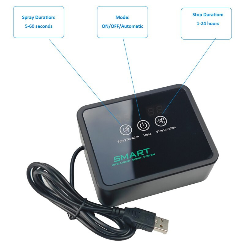 Intelligens Reptile Fogger Terrárium Párásító Elektronikus Időzítő Automatikus Rainforest Spray System Kit Sprinkler Control