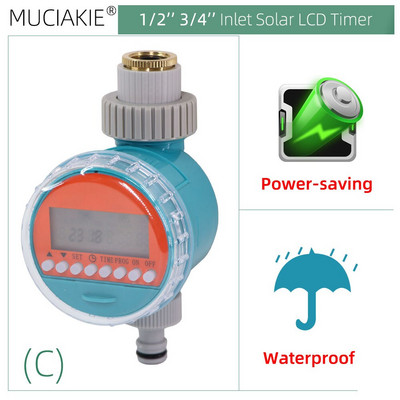Temporizatoare de apă de grădină cu energie solară Economisire de energie LCD Controler de irigare Supapă programabilă Dispozitiv de udare a florilor pentru casă inteligentă