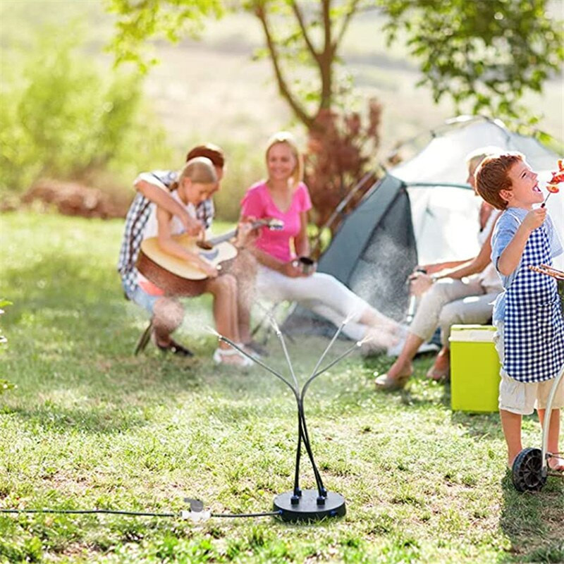 1 készlet álló, spray-hűtőrendszer kültéri terasz, álló, ködös, hordozható öntözőpermetezők kerti udvarhoz, házi kedvencekhez, játszó gyerekekhez