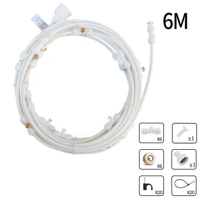 6/9/12/15/18m Sistem de pulverizare cu ceață cu apă de răcire Nebulizator de grădină pentru plante irigare prin stropire Kit de aburire în aer liber pentru seră