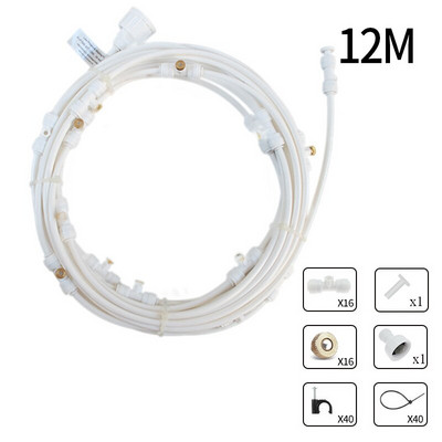 6/9/12/15/18m Sistem de pulverizare cu ceață cu apă de răcire Nebulizator de grădină pentru plante irigare prin stropire Kit de aburire în aer liber pentru seră