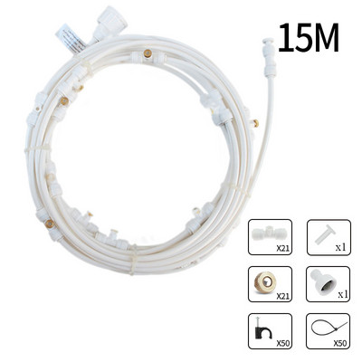 6/9/12/15/18m Sistem de pulverizare cu ceață cu apă de răcire Nebulizator de grădină pentru plante irigare prin stropire Kit de aburire în aer liber pentru seră