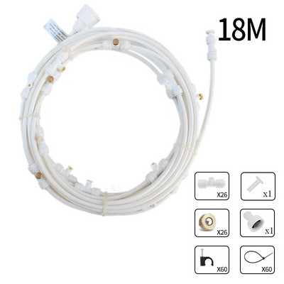 6/9/12/15/18m Sistem de pulverizare cu ceață cu apă de răcire Nebulizator de grădină pentru plante irigare prin stropire Kit de aburire în aer liber pentru seră