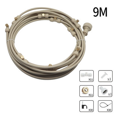 6/9/12/15/18m Sistem de pulverizare cu ceață cu apă de răcire Nebulizator de grădină pentru plante irigare prin stropire Kit de aburire în aer liber pentru seră