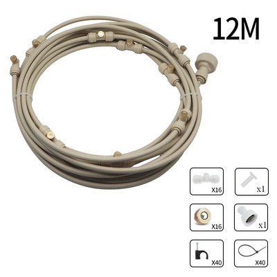 6/9/12/15/18m Sistem de pulverizare cu ceață cu apă de răcire Nebulizator de grădină pentru plante irigare prin stropire Kit de aburire în aer liber pentru seră