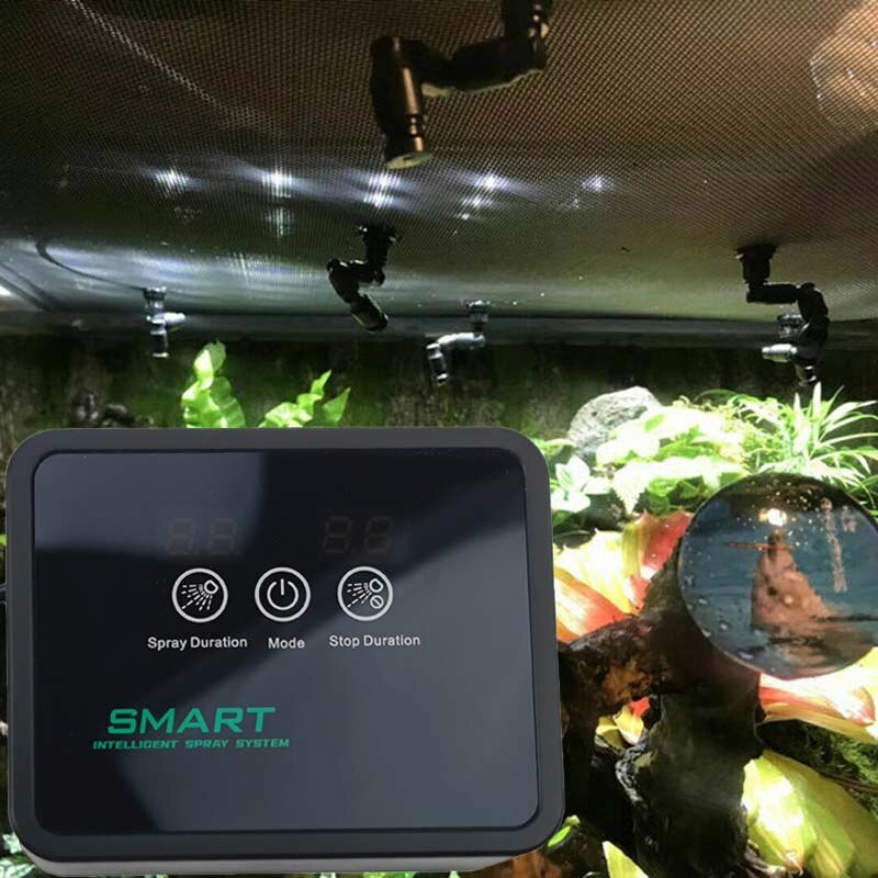 Intelligens Reptile Fogger elektronikus párásító időzítő, automatikus ködrendszer, esőerdő vízpermet vezérlő locsoló terráriumok