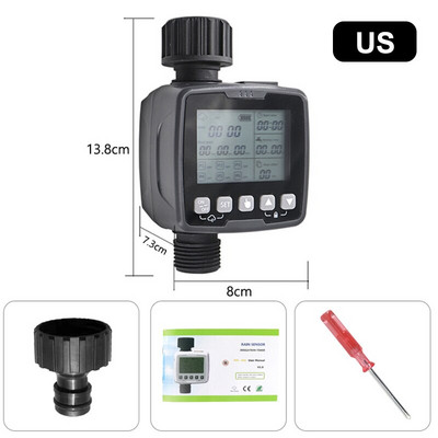 Noul temporizator de apă de grădină Temporizator de udare electronic automat cu senzor de ploaie Controler inteligent de irigare Dispozitiv de udare a florilor