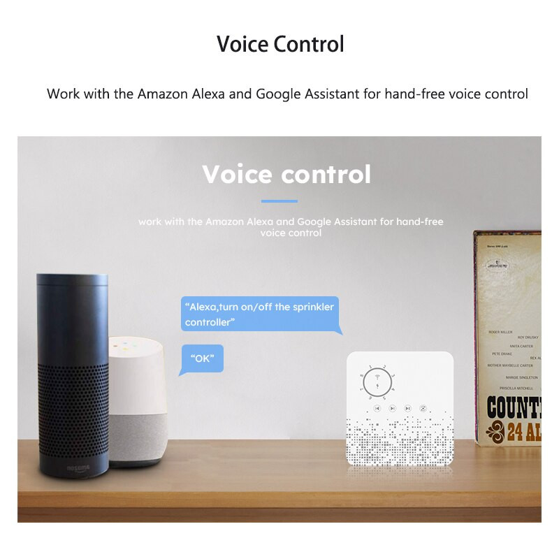 Controler inteligent de irigare WiFi Tuya pentru grădini, peluze, temporizatoare inteligente de apă, control vocal, funcționează cu Alexa Google Home