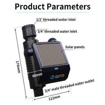 Соларен WIFI Таймер за напояване Сферичен кран Градински интелигентен контролер за напояване Автоматичен таймер за напояване на вода Интелигентна система за напояване
