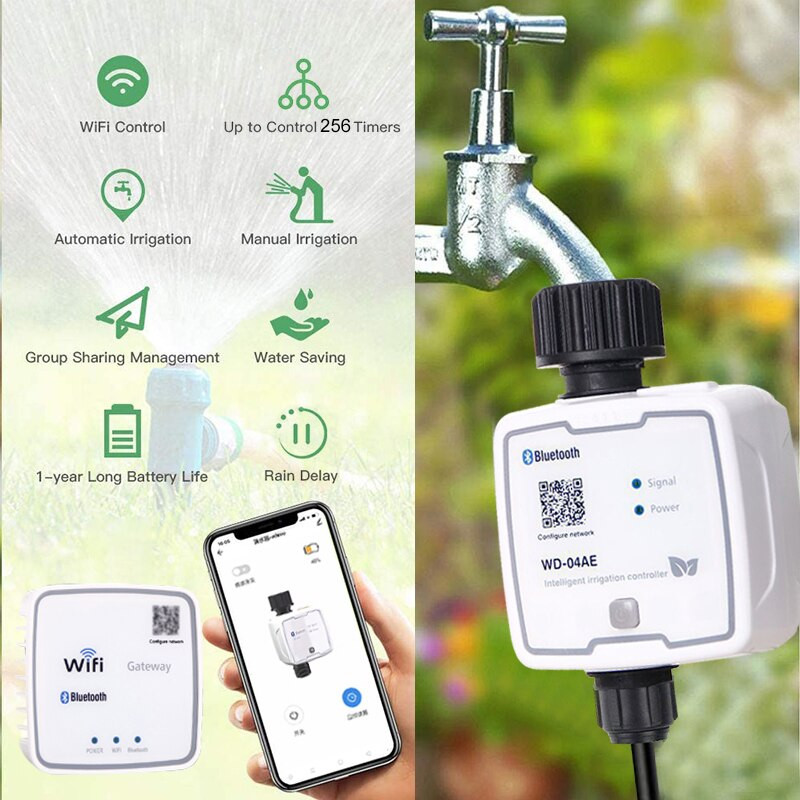 Bluetooth Wifi Gateway Timing Waterer Drip Sistem inteligent de irigare APP Telecomandă Grădină în aer liber Dispozitiv de udare automat