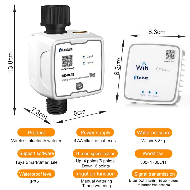 Bluetooth Wifi Gateway Timing Waterer Drip Sistem inteligent de irigare APP Telecomandă Grădină în aer liber Dispozitiv de udare automat