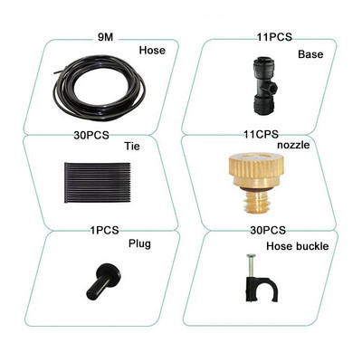 Porlasztó spray hűtővíz köd permetező rendszer kerti porlasztó kültéri permetező rendszer vízköd otthoni kert öntözéséhez