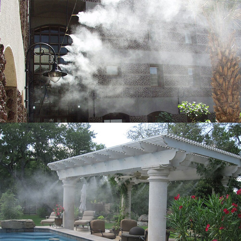 10 buc. duză de pulverizare de înaltă presiune, ceață uscată, duză de pulverizare din ceramică pentru umidificare, răcire, alamă placată cu nichel, 0,1-0,8 mm