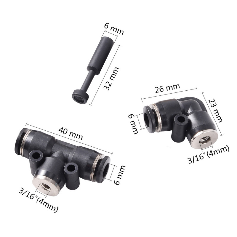 1Szett kerti öntözőködtető rendszer porlasztó fúvóka 4/6 PU csőcsatlakozó készlet kültéri terasz hűtő páratartalom porlasztó