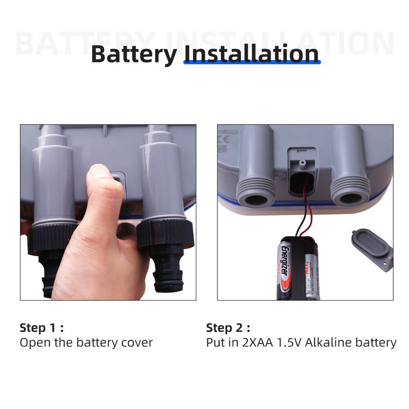 Rutulinio vožtuvo elektroninis dviejų išėjimų keturių ratukų vandens laikmatis su lietaus jutikliu sodo laistymo sistema sodui, kiemas #21032R