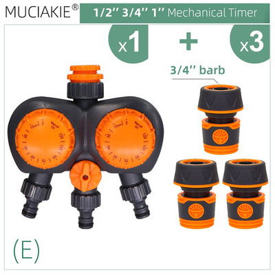 Temporizator mecanic de grădină cu control dublu în 3 căi, controler automat pentru irigare, pentru spălarea furtunului de robinet de seră