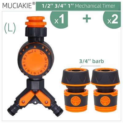 Temporizator mecanic de grădină cu control dublu în 3 căi, controler automat pentru irigare, pentru spălarea furtunului de robinet de seră