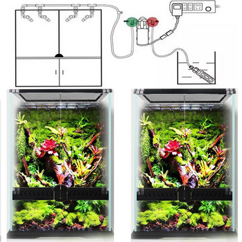 Κιτ συστήματος ομίχλης HEMAN Reptiles Aquarium Mist Sprinkler Rainforest Tank 360 Adjustable Pet Cooling System Kit