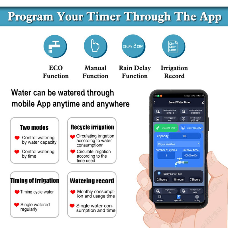 Aia WIFI Bluetooth elektrooniline kastmistimer Automaatne tilkkastmissüsteemi kontroller Nutikas kodu Google voolustatistika