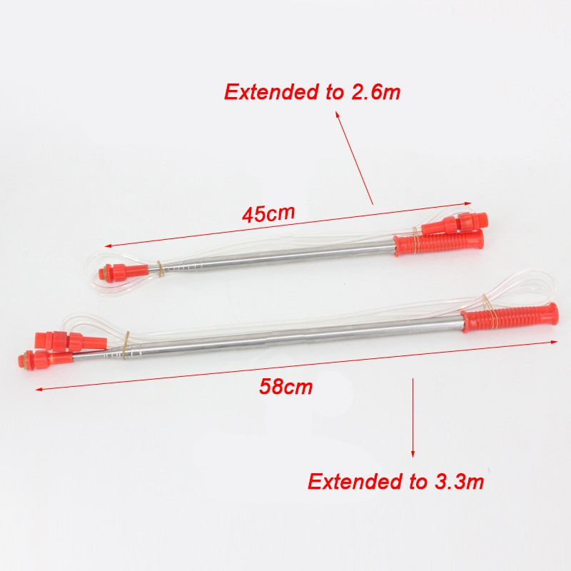 Sissetõmmatav 2,3/3,3 m käsisurvepihusti pihustusvarras pestitsiidide pihustipuu jaoks välisaia kangi tarvikud kastmine