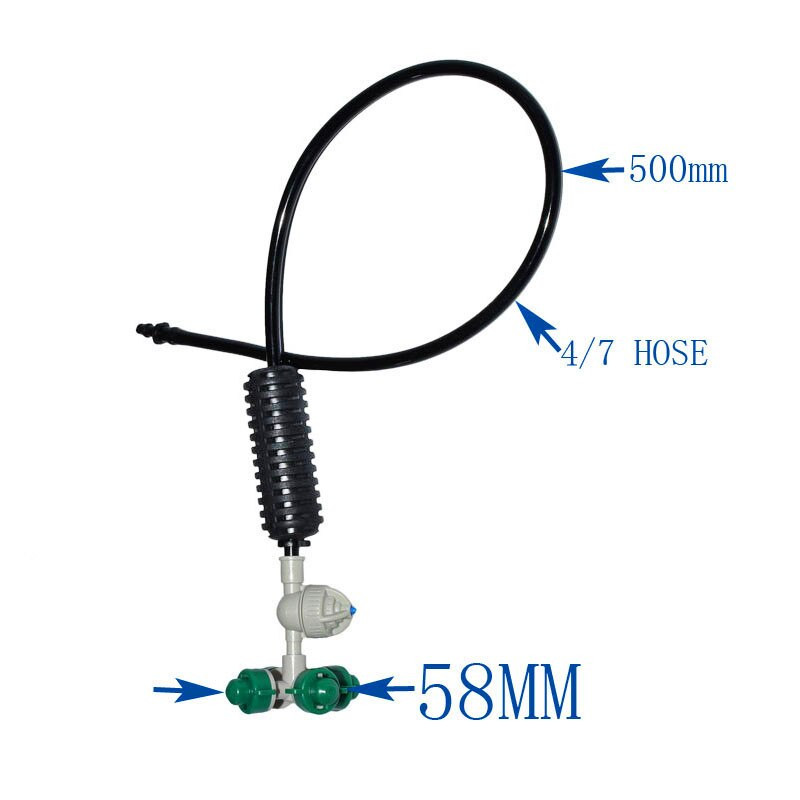 wxrwxy Duză de atomizare încrucișată pulverizator de apă anti picurare duză de aburire ghiveci udare plante irigare prin picurare pentru seră 5 set