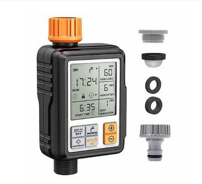 Automatikus programozható digitális vízidőzítő 3" nagy képernyős IP65 vízálló kerti pázsit öntözőrendszerhez öntözés időzítő