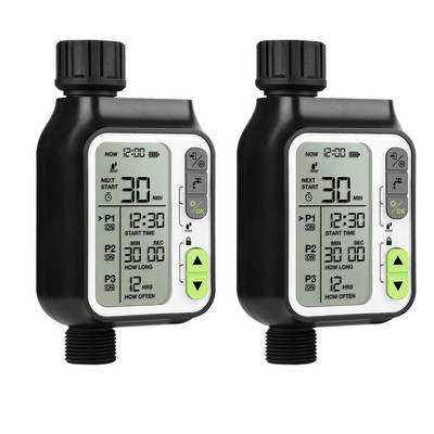 Temporizator de apă automat Temporizator de stropire cu senzor de ploaie/blocare pentru copii/mod de udare automat și manual/impermeabil IP65, furtun de gazon de grădină F