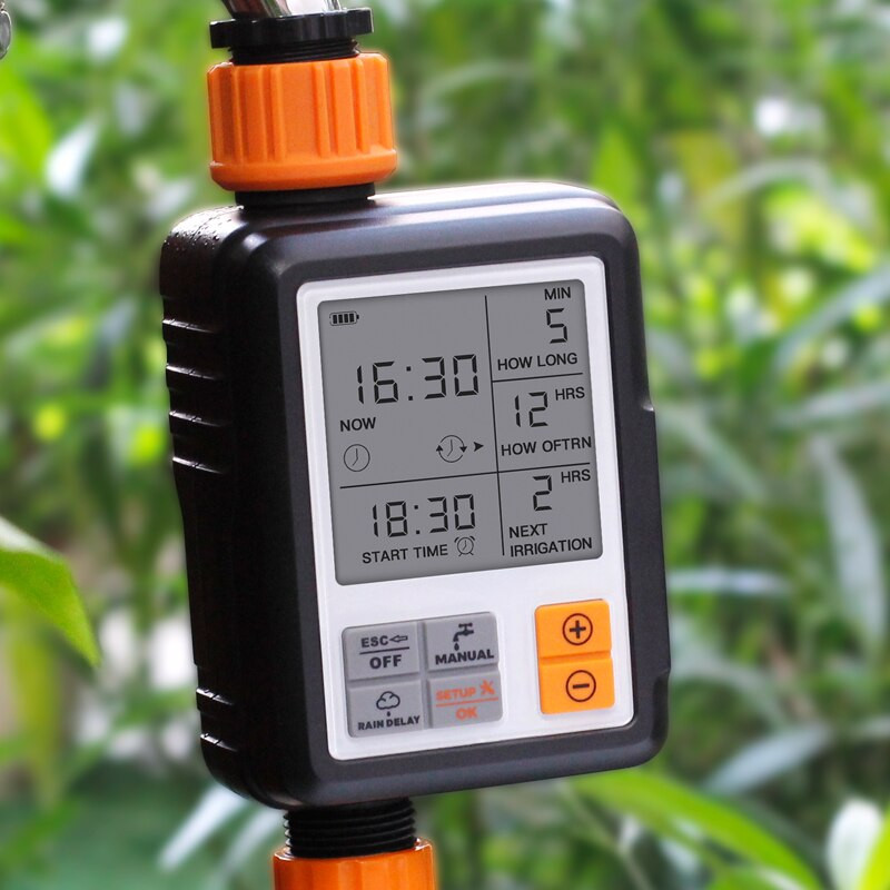 LCD képernyő Elektronikus automata vízidőzítő locsoló vezérlő kültéri kerti időzítő automatikus öntözőkészülék öntözőeszközök
