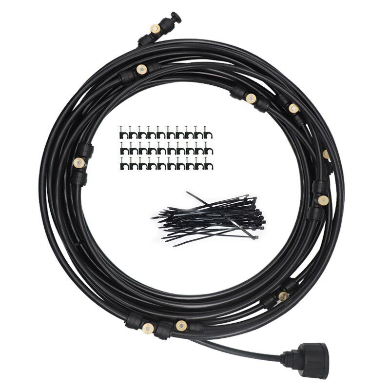 6/9/12/15/18m Lauko rūko aušinimo sistema Patio Misting Kit Ventiliatorius Aušintuvas Water Mist Gardenhouse Spray Karšto rūko purškimo sistema