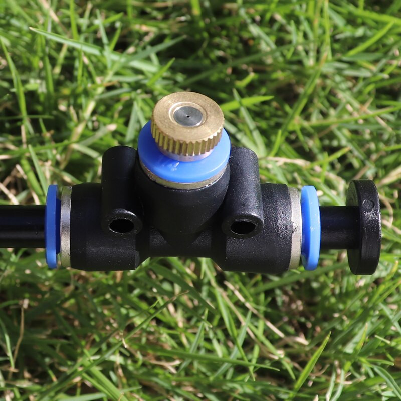 Sodo rūko vandens purkštuvo purkštukų purškimo sistema, skirta lauko aušinimui su 11 vnt žalvariniais purkštukais, 8 metrai juodi