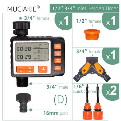 Elektronikus locsoló automata be-kikapcsolási időzítő vízálló programozható vezérlő tömlőcsapos öntözési virágberendezésekhez
