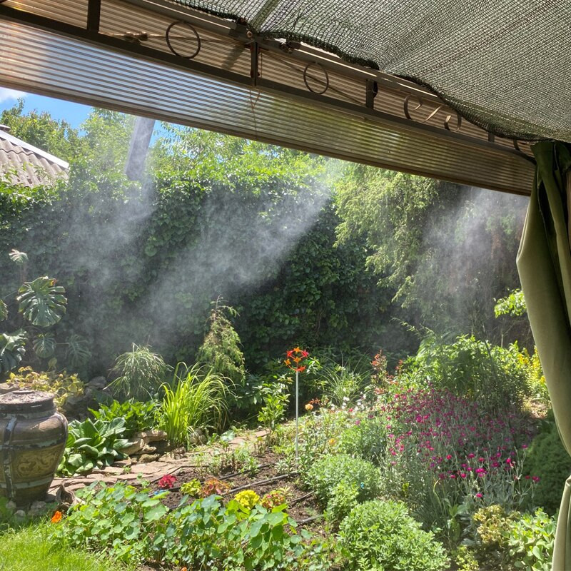 Vandens purškimo aušinimo sistemos rinkinys vasarą Purkštuvai žalvario antgalis Lauko sodas Šiltnamių parkas Augalai Purškimo žarna Laistymo sp.