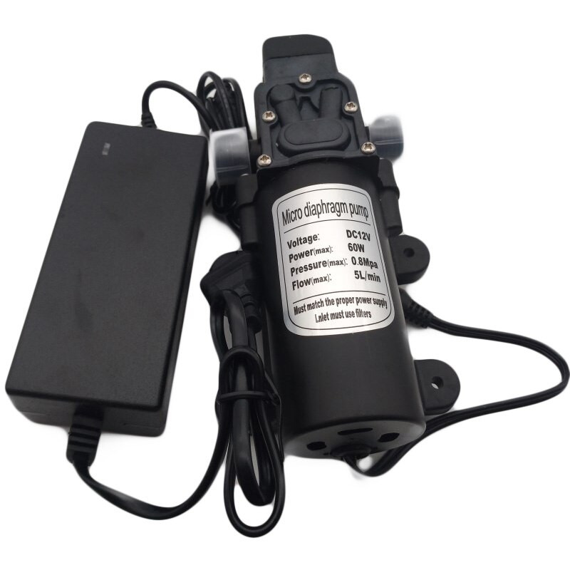 Pompă de aburire pentru ceață 12V DC 110 PSI apă cu autoamorsare cu adaptor de alimentare pentru sistem de irigare cu spray de grădină de piscină