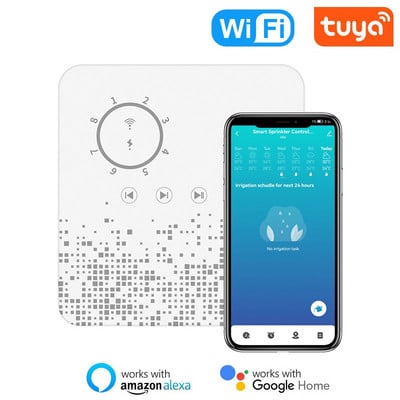 Tuya WiFi Sprinkler Controller Έξυπνος χρονοδιακόπτης άρδευσης 8 ζωνών Συσκευή αυτόματου ποτίσματος συμβατή με Alexa Google Home