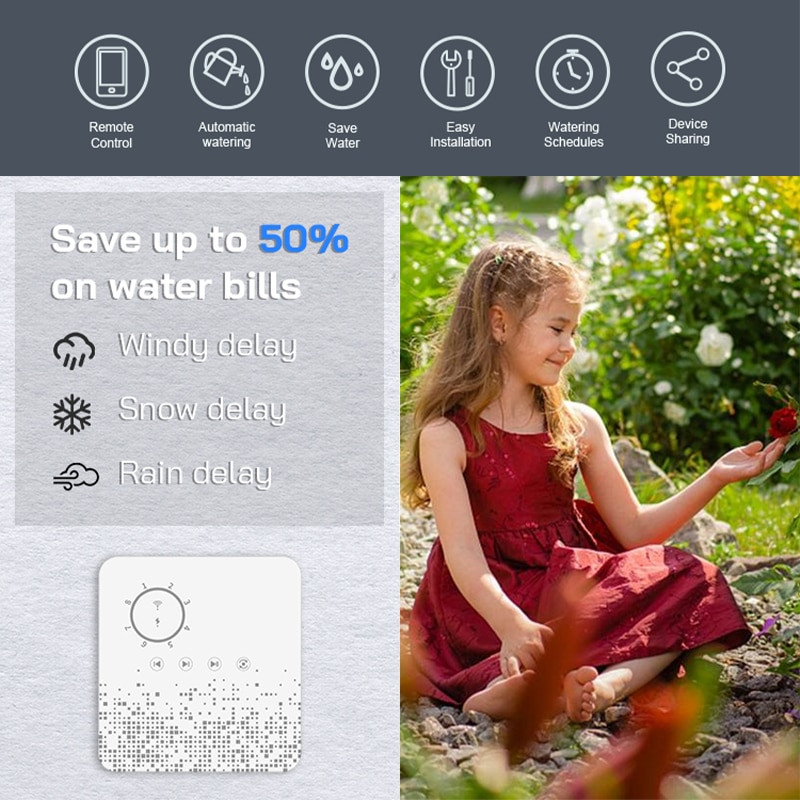 Tuya WiFi sprinkler vezérlő intelligens öntözési időzítő 8 zónás automatikus öntözőeszköz, kompatibilis az Alexa Google Home programmal